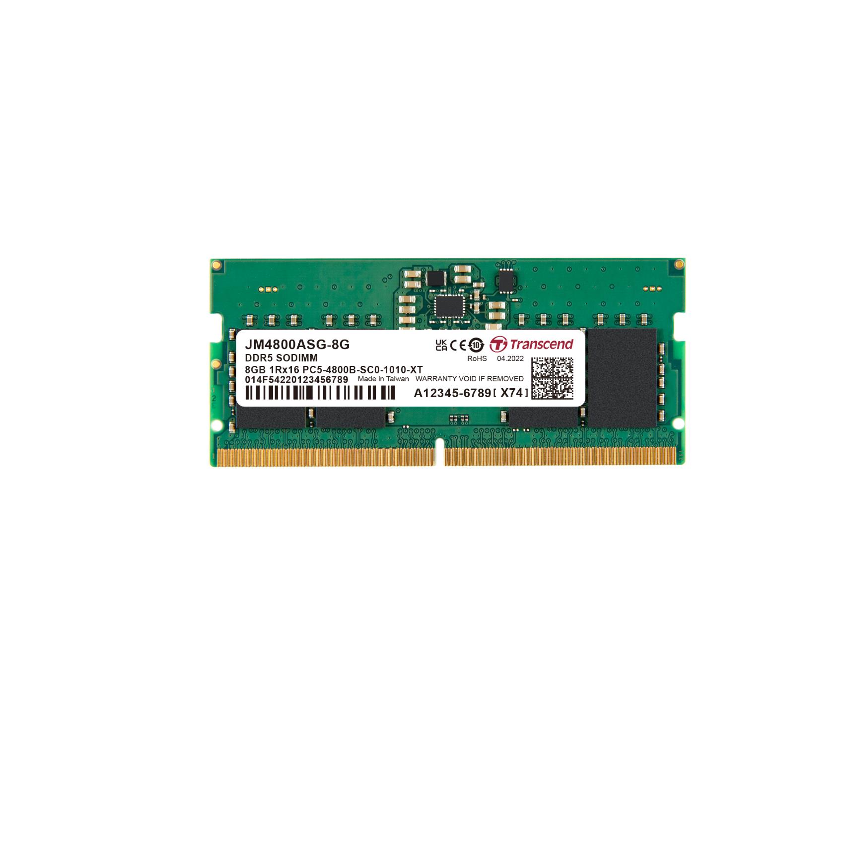 Transcend 8GB JM DDR5 4800 SO-DIMM 1RX16 1G16